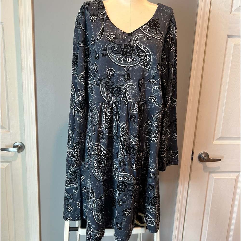 Paisley net Empire waste tunic top/dress
